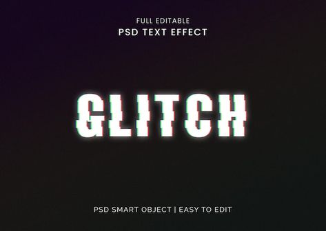 PSD free psd rgb glitch text effect Glitch Text, Text Effect, Text Effects, Free Psd, Graphic Resources