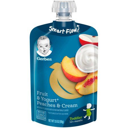 Gerber Snacks, Fruit And Yogurt, Gerber Baby Food, Baby Food Pouch Recipes, Fruit Yogurt, Baby Puree Recipes, Baby Snacks, Strawberry Kiwi, Food Pouch