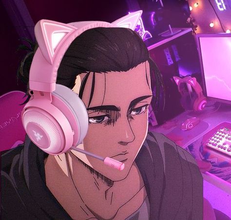 Cat gamer Eren | Fotos de anime engraçada, Fotos de zap, Anime meme An Anime, Anime Character, Headphones, Screen, Anime