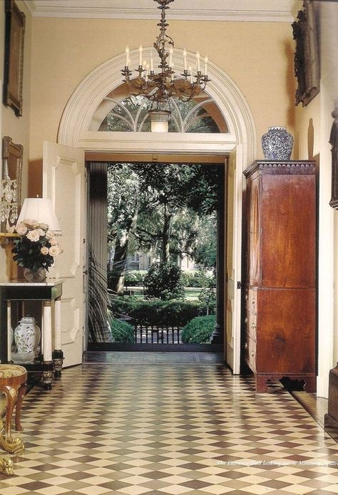 Mercer House central hall – Savannah, Georgia Mercer House, Central Hall, Open Door, Entry Hall, House Museum, Entry Way, Grand Entrance, Entrance Hall, Beautiful Space