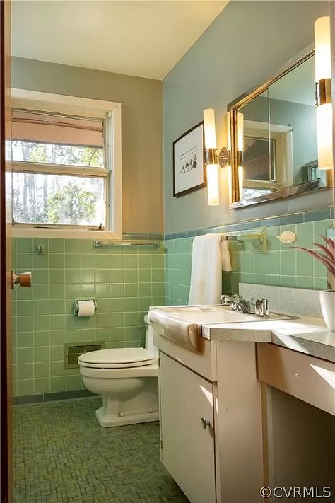 4408 Croatan Rd, Richmond, VA 23235 | MLS #2207071 | Zillow Spanish Revival Interior, 1950s Bathroom, Pink Bathrooms, Window Company, White Window, Retro Bathrooms, Double Hung Windows, Great Bathrooms, Vintage Bath