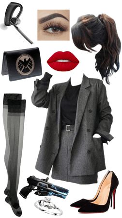 Cute Spy Outfits, Action Movie Outfits Women, Spy Aesthetic Outfit Girl, Shield Agent Oc, Undercover Spy Aesthetic Outfit, Spy Outfit Women Undercover, Maffia Party Outfit Woman, Spy Outfit Aesthetic, Mafia Theme Outfit