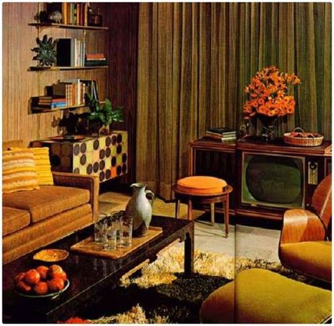 1970s Family Room 50s Living Room, 1970s Living Room, 1950s Living Room, Mid Century Interior, Retro Living Rooms, Mid Century Living, Mid Century Living Room, Mid Century Modern Living, Casa Vintage