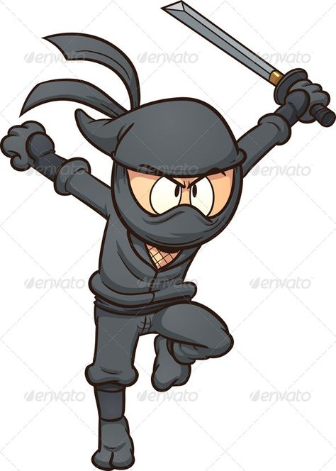 Ninja Running, Cartoon Ninja, Ninja Illustration, Running Vector, Running Attire, Gradient Illustration, Arte Ninja, Doodle Characters, Ninja Party