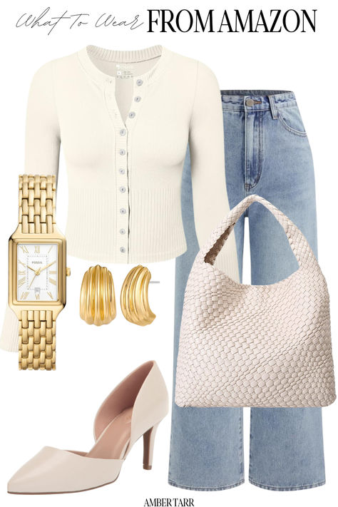 Fall closet staples we all need in our wardrobes! This everyday casual outfit is perfect for fall! Best Amazon Jeans, Fall Outfits Formal, Feminine Outfits Casual, Amazon Outfits Women, Fall Fashion Amazon, Fall Closet Staples, Outfit From Amazon, Amazon Fall Fashion, Chic Style Outfits