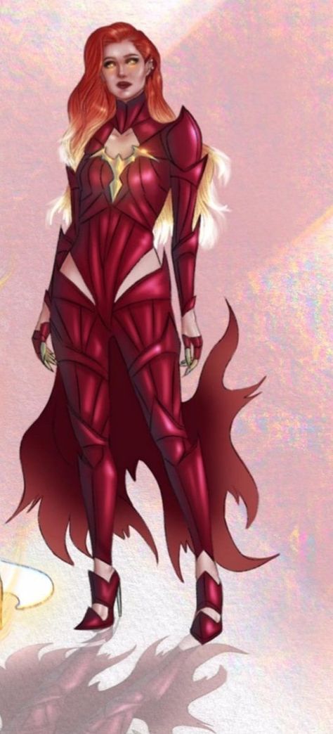 Superhero Outfits Design, Phoenix Costume, Phoenix Force, Hero Oc, Mcu Dr, Marvel Dr, Super Hero Outfits, Emma Frost, Dark Phoenix