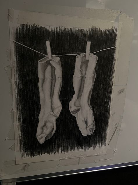 Socks drawing by a pencil Socks Drawing Sketches, Socks Sketch, Sketch Training, Socks Drawing, Ap Art, A Pencil, Realistic Drawings, Art Project, Art Board