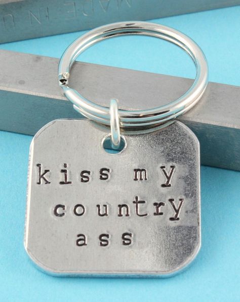 StampinOffThePath - Etsy Western Keychain, Western Fashion Jewelry, Cars Accessories, Country Girl Life, Cowgirl Accessories, Country Jewelry, Metal Stamped Jewelry, Hand Stamped Keychain, Western Accessories