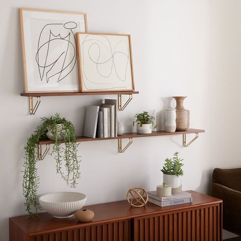 Wall Long Shelf, Walnut Wood Wall, Wood Wall Shelves, Industrial Wall Shelves, Honeycomb Shelves, Solid Wood Design, Modern Wall Shelf, Metal Wall Shelves, Wall Shelves Design