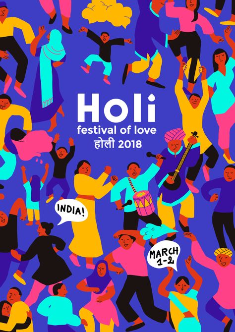 Holi Poster Graphic Design, Holi Festival Poster, Festival Graphic Design, Art Festival Poster, Graphic Design Video, Diversity Poster, Holi Poster, Poster Graphic Design, ポップアート ポスター