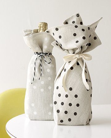 View entire slideshow: The+Prettiest+Ever+Gift+Wrap+Ideas on http://www.stylemepretty.com/collection/6654/ Gift Wrap A Bottle, Wrap A Bottle, Wine Bottles Gift Wrap, Bottle Gift Wrapping, Wine Wrap, Wrapped Wine Bottles, Wine Bags, Tea Towel Gift, Wine Bottle Gift