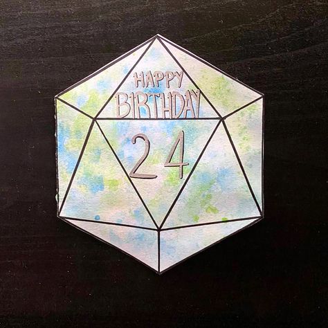 Dnd Birthday Cards, Dnd Diy, D20 Dice, Homemade Birthday Cards, Dragon Birthday, Birthday Cards Diy, Diy Birthday, Happy Birthday Cards, Dungeons And Dragons