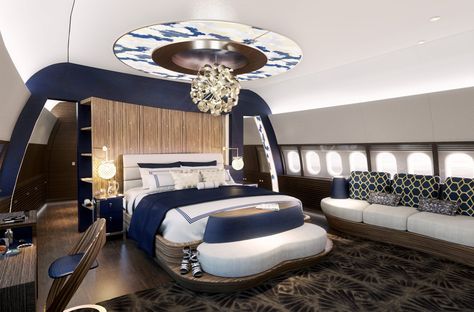 BOEING 777 Private Plane Interior, Airline Interiors, Jet Interior, Monochromatic Bedroom, Private Jet Interior, Luxury Jets, Luxury Private Jets, Aircraft Interiors, Private Plane