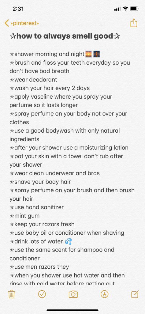 Naturally Smell Good, How Much Of Each Skincare Product, Smelling Good Routine, Self Care Aesthetic Ideas Tips, Smells Good Aesthetic, Body Care Products Smell Good List, How To Smell Good All Day At Work, Good Hygiene Habits, How To Have A Sweet Personality