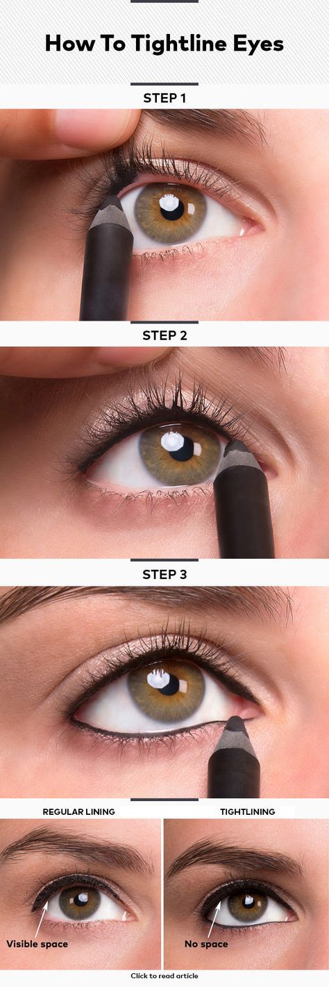 How To Tightline Eyes ~ Tightlining your eyes (also known as "invisible eye liner") is a great way to add subtle definition to your peepers. How To Use Eyeliner, Make Up Mata, Khol Eyeliner, Tutorial Eyeliner, Eyeliner Tips, Eyeliner Hacks, Mekap Mata, Makeup Tip, Subtle Makeup