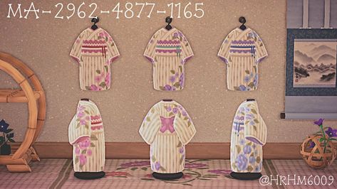 Acnh Kimono, Anch Codes, Daenerys Targaryen Dragons, Japanese Town, Acnh Design, Animal Crossing Qr Codes Clothes, Animal Crossing Wild World, Bar Designs, Casual Kimono