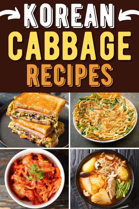 Add some excitement to your meals with these Korean cabbage recipes! From slaw to pancakes to kimchi, you won't be able to resist these dishes. Korean Cabbage Soup, Korean Cabbage Recipes, Korean Sides, Recipes With Cabbage, Cabbage Meals, Korean Cabbage, Asian Buffet, Korean Meals, Cabbage Side Dish