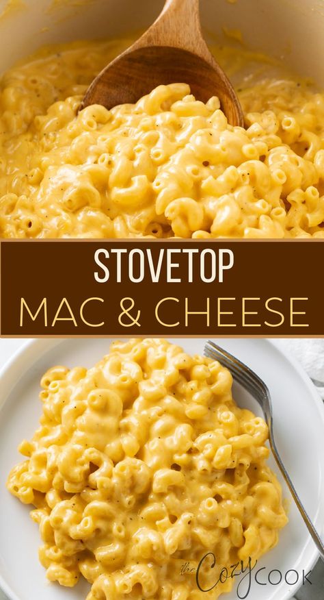 stovetop mac and cheese with an extra creamy cheese sauce Easy Stove Top Mac And Cheese, Mac And Cheese Recipe With Cream Cheese, Basic Mac And Cheese Recipe, Best Stovetop Mac And Cheese, Mac And Cheese Recipe Stovetop, Easy Homemade Mac And Cheese, Stove Top Mac And Cheese, Stovetop Macaroni And Cheese, Easy Mac And Cheese Recipe