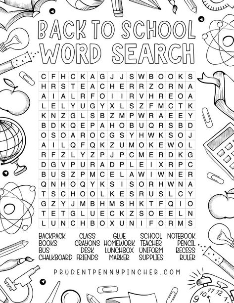 Free Printable Back to School Word Search for Kids Easy School Age Activities, Back To School Worksheets 5th Grade, Classroom Activities For Middle School, School Age Coloring Pages, Free Elementary Printables, Back To School Word Search Free Printable, Back To School Crossword Puzzle, Elementary Word Search, Back To School Colouring Pages