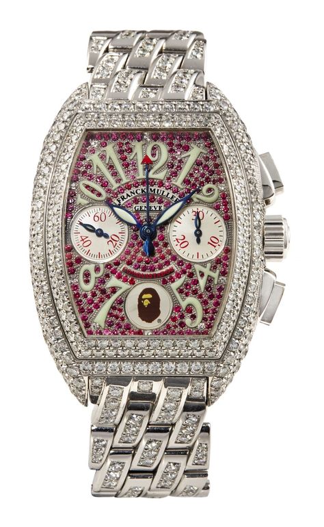 | Nigo's Frank Muller Ref. 8001 Conquistador. 18k... Frank Muller Watches, Frank Muller, Iced Out Watch, Franck Muller, Bathing Ape, A Bathing Ape, Breitling Watch, White Gold Diamonds, Jaeger Watch