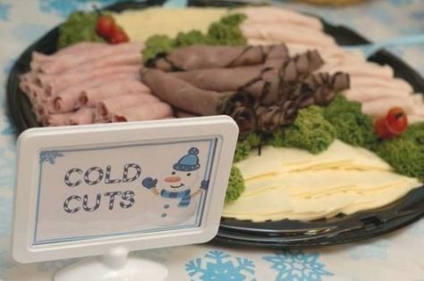 Wonderland Food, Birthday Party Food Ideas, First Birthday Winter, Winter Wonderland Birthday Party, Winter Onederland Birthday Party, Cold Cut, Onederland Party, Winter Onederland Party, Onederland Birthday Party