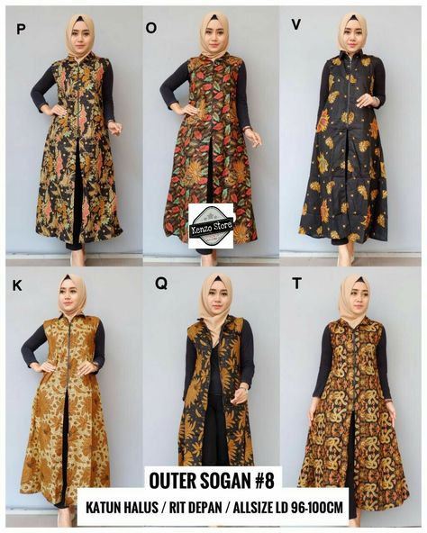 IDR 117,000 Outer Batik Modern Hijab, Outer Batik Long, Outer Batik Casual, Batik Outer, Model Outer, Outer Batik, Batik Clothing, Long Outer, Batik Kebaya