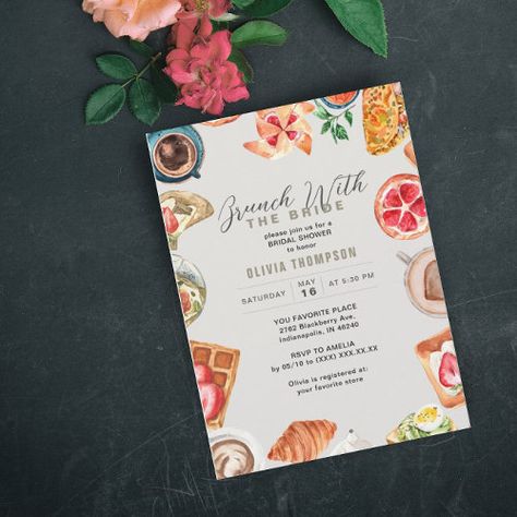 $3.38 | Grayish Bridal Brunch Waffles Pancakes #bridal brunch invitation template, fall winter spring summer, blush bridal brunch invite, watercolor brunch illustrations, bridal brunch ideas, best bridal brunch invitations, brunch with the bride, luncheon bridal shower invite, unique bridal shower brunch invite, grayish Bridal Brunch Ideas, Brunch With The Bride, Brunch Waffles, Brunch Foods, Summer Blush, Bridal Shower Brunch Invitations, Wedding Announcement Cards, Bridal Brunch Invitations, Unique Bridal Shower