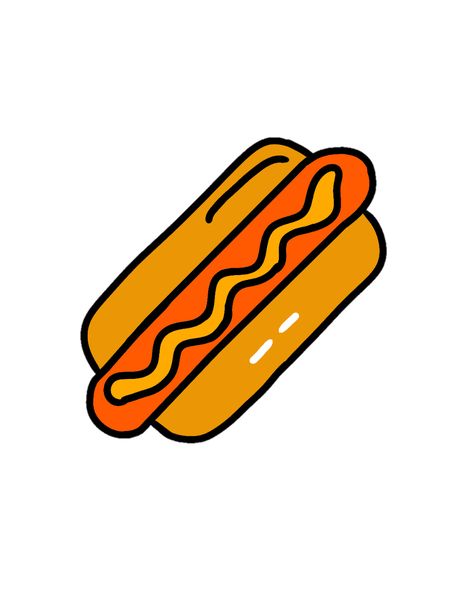 Hot Dog Hot Dog Drawing Easy, Hot Dog Doodle, Hot Dog Art, Lunchbox Doodles, Hot Dog Png, Hot Dog Drawing, Burger Drawing, Dog Drawing Simple, Hot Dogs Recipes