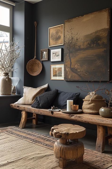 Large Living Room Paint Ideas, Moody Country Living Room, Moody Home White Walls, Moody And Bright Living Room, Classic Moody Living Room, Moody Dark Academia Living Room, Moody Bohemian Living Room, Antique Moody Living Room, Retro Moody Living Room