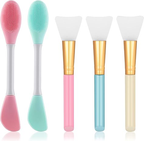 Molain Mask Brush Silicone Applicator 5 Pieces Multi-colored Silicone Facial Brushes for Applying DIY Mud Body Lotion Kit Fan Spatula Brushed Esthetician Face Care Makeup Skincare Supplies Tool Skincare Supplies, Face Mask Brush, Mask Brush, Fan Brush, Facial Brushes, Cleansing Face, Silicone Brush, Skincare Tools, Diy Mask