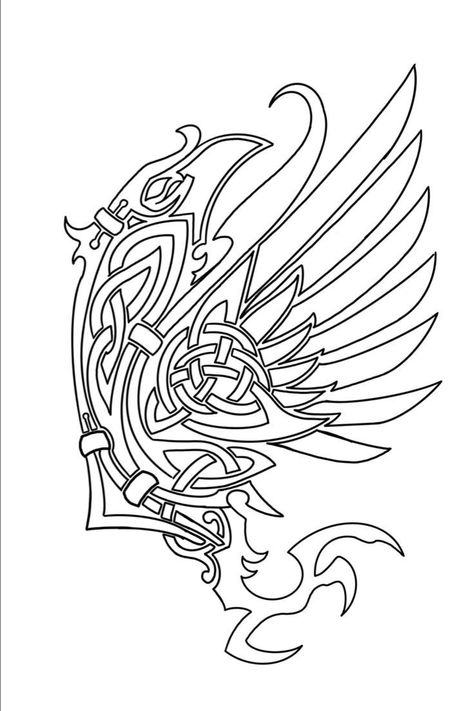 Celtic Eagle Tattoo, Norse Knotwork Pattern, Raven Tattoo Norse, Celtic Raven Tattoo, Viking Knotwork, Celtic Tattoos For Men, Celtic Raven, Viking Tattoo Sleeve, Huginn And Muninn