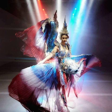 Amanda Obdam, Miss Universe 2020, Miss Universe National Costume, Thai Flag, Thailand National Costume, Miss Universe Philippines, Thailand Flag, Fish Costume, Thai Fashion