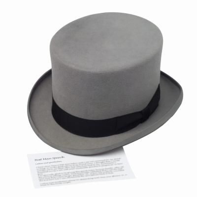 How to Make a Formal Top Hat Out of Felt. Hoping this will work for my brother's Regency costume! How To Make A Top Hat Out Of Cardboard Diy, Adjustable Wide Brim Felt Top Hat, Fitted Wide Brim Felt Top Hat, Dyi Top Hat, Adjustable Black Handmade Top Hat, Hat Centerpieces, Cardboard Hat, Regency Costume, Formal Top