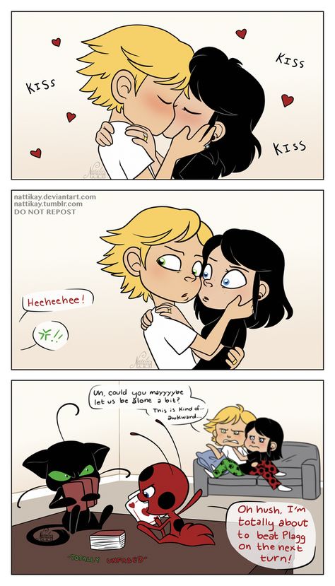 they're used to it by NattiKay Adrienette Comic, Miraculous Marinette, Comics Ladybug, Mlb Comics, Miraculous Ladybug Kiss, Tikki Y Plagg, Adrian And Marinette, Ladybug And Cat Noir, Prințese Disney