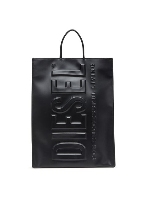 A unisex all-black design, this large shopping bag is built from supple recycled polyurethane with two top handles and a recycled lining. A mega-large Diesel For Successful Living logo is embossed on the front. Can be worn crossbody.-Top handles;Detachable adjustable webbing shoulder strap;Open top with magnetic closure;Inside: slip pocket;Unisex Living Logo, Embossed Bag, Sport Bag, Embossed Logo, Small Leather Goods, Mens Belts, Handbag Backpack, Black Design, Cool Watches