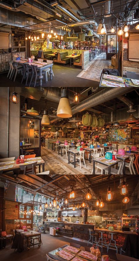 Cool lighting helps to create a bustling Bangkok street scene for Thaikhun Restaurant in both Manchester and Aberdeen. Key features include caged lamps, oversized spun pendants and bird cage pendants in brushed steel. Interior Design: JMDA Steel Interior Design, Bangkok Street, Resturant Design, Restaurant Design Inspiration, Game Cafe, Pub Design, Coffee Shops Interior, Restaurant Concept, Bar Interior