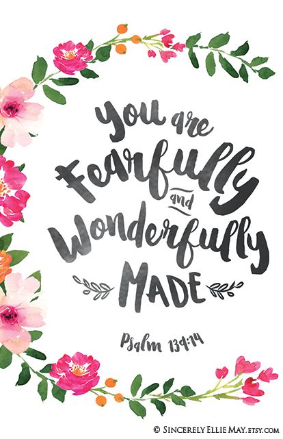 This instant digital download Psalm 139 printable design comes to you as high resolution Pdf and Jpg formats. #psalm #verse #digitalart #printables #christian Newborn Baby Girl Quotes, New Baby Quotes, Christian Nursery, Girl Quote, Fearfully And Wonderfully Made, Wonderfully Made, Psalm 139, Bible Verse Prints