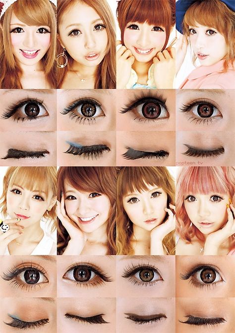 Gyaru Makeup, Korean Makeup Tutorials, Anime Makeup, Kawaii Makeup, Japanese Makeup, Gyaru Fashion, Makeup Tutorial For Beginners, Makeup For Beginners, Cosplay Makeup