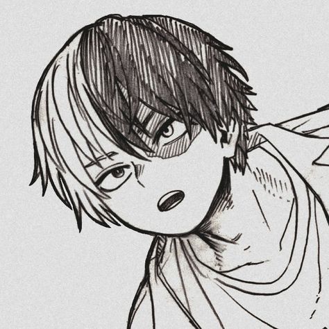 Todoroki Sketch, Todoroki Pfp, Pp Couple Lucu, Todoroki Manga, Mha Drawings, Pp Wa, Pp Couple, My Hero Academia Shouto, My Hero Academia Episodes