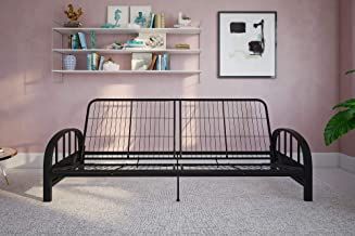 Amazon.com: Futons - Living Room Furniture: Furniture Wooden Futon, Metal Futon, Best Futon, Black Furniture Living Room, Futon Frames, Futon Frame, Black Living Room, Futon Sofa Bed, Futon Mattress