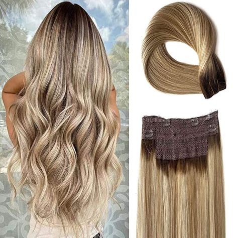 Brown To Dirty Blonde, Ombre Ash Brown, Flip In Hair Extensions, Platinum Blonde Highlights, Hair Extensions Clip, Extensions Clip In, Blonde Hair Extensions, Colored Hair Extensions, Real Human Hair Extensions