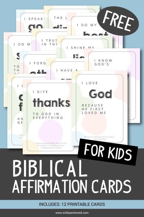 Why Biblical Affirmations For Kids Are Important Affirmation Verses, Bible Affirmations For Kids, Words Of Encouragement For Kids, Love My Kids Quotes, Biblical Affirmations, Printable Affirmations, Verses For Kids, Classroom Goals, Kids Goals