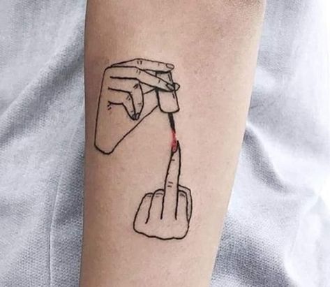 Nail Tech Tattoo, Tattoo Ideas Female Cute, Nail Polish Tattoo, Tattoo Ideas Cute, Women Tattoo Ideas, Finger Nail Polish, Middle Finger Tattoos, Tech Tattoo, Minimalist Tattoo Ideas