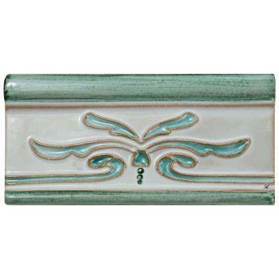 Novecento Cenefa Evoli Aguamarina 2-5/8 in. x 5-1/8 in. Ceramic Wall Trim Tile Fireplace Facade, Bullnose Tile, Border Tiles, Red Ceramic, Merola Tile, Wall Trim, Tile Projects, Tile Trim, Accent Tile