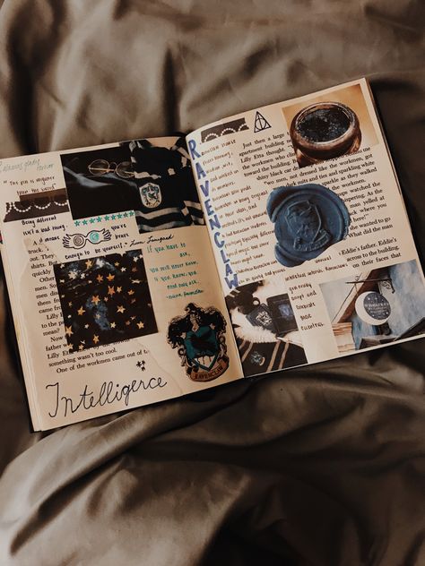 Ravenclaw Ravenclaw Journal Ideas, Ravenclaw Journal, Tvd Journal, Harry Potter Sketch, Harry Potter Scrapbook, Harry Potter Journal, Movie Journal, Film Journal, Harry Potter Pin