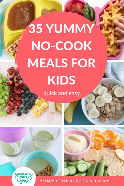 Easy meals for toddlers and kids are ready in minutes with these no-cook meal ideas. Healthy family dinners have never been easier! #toddlermeals #nocook #quickmeals #mealsforkids Quick Meals For Kids, Cheap Recipe, Meals For Kids, Picky Toddler Meals, Easy Toddler Meals, Toddler Dinner, Cook Meals, No Cook, Toddler Lunches