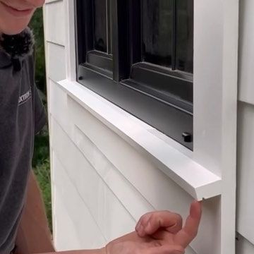 Pvc Window Trim, Homestead Diy, Homesteading Diy, Drip Edge, Surface Tension, House Tips, Pvc Windows, Window Trim, Exterior Trim