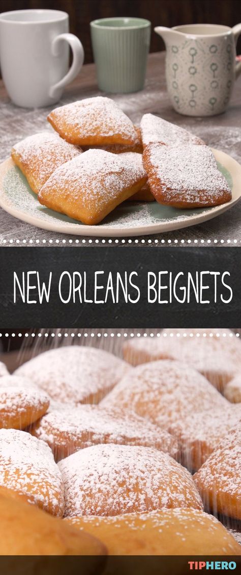 Beignets are the quintessential Big Easy treat, perfect for celebrating Mardi Gras or any time you crave a sweet doughy bite of deliciousness. Click to see how to make New Orleans-style beignets from scratch and bring the flavors of the French Quarter home. #homecooking #indulge New Orleans Beignets, Beignet Recipe, Patisserie Fine, Easy Treat, Läcker Mat, Pudding Desserts, Easy Treats, Big Easy, Donut Recipes