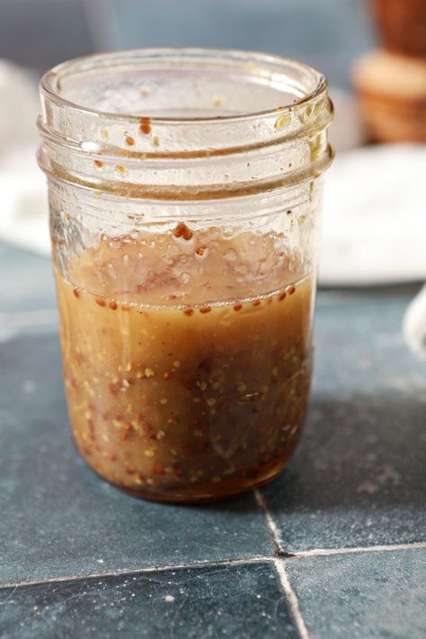 Learn to make the MOST decadent and flavorful dressing with this Hot Bacon Vinaigrette. This unique salad dressing combines hot bacon fat with other ingredients and works with almost any salad... so long as you like bacon! #EasyEntertaining #SpeckledPalate Bacon Vinaigrette Dressing, Bacon Salad Dressing, Tangy Salad Dressing, Warm Bacon Vinaigrette, Bacon Vinaigrette, Hot Bacon Dressing, Unique Salad, Bacon Dressing, Honey Mustard Dressing