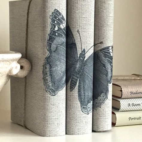 Butterfly Book Decor, Decorative Books with Butterfly Custom Covers,... (1 790 UAH) ❤ liked on Polyvore featuring home, home decor and butterfly home decor Repurpose Books, Distressed Books, Book Recycling, Birds Cage, Quirky Books, Butterfly Book, Books Display, Apothecary Decor, Book Painting